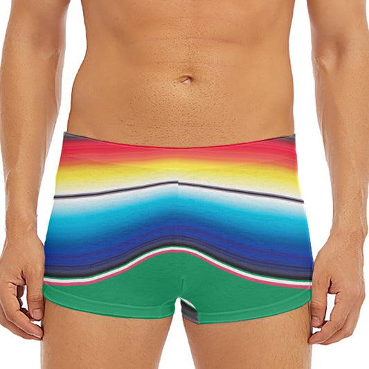 Mexican Striped Blanket Pattern Print Men's Short Boxer Briefs