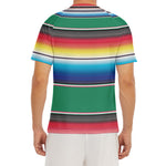 Mexican Striped Blanket Pattern Print Men's Short Sleeve Rash Guard
