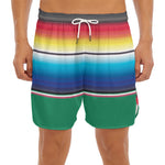 Mexican Striped Blanket Pattern Print Men's Split Running Shorts