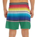Mexican Striped Blanket Pattern Print Men's Split Running Shorts