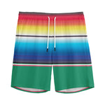 Mexican Striped Blanket Pattern Print Men's Sports Shorts