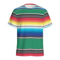 Mexican Striped Blanket Pattern Print Men's Athletic T-Shirt