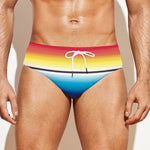 Mexican Striped Blanket Pattern Print Men's Swim Briefs