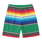 Mexican Striped Blanket Pattern Print Men's Swim Trunks
