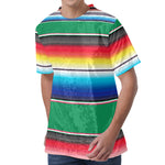 Mexican Striped Blanket Pattern Print Men's Velvet T-Shirt
