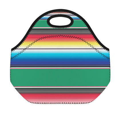 Mexican Striped Blanket Pattern Print Neoprene Lunch Bag