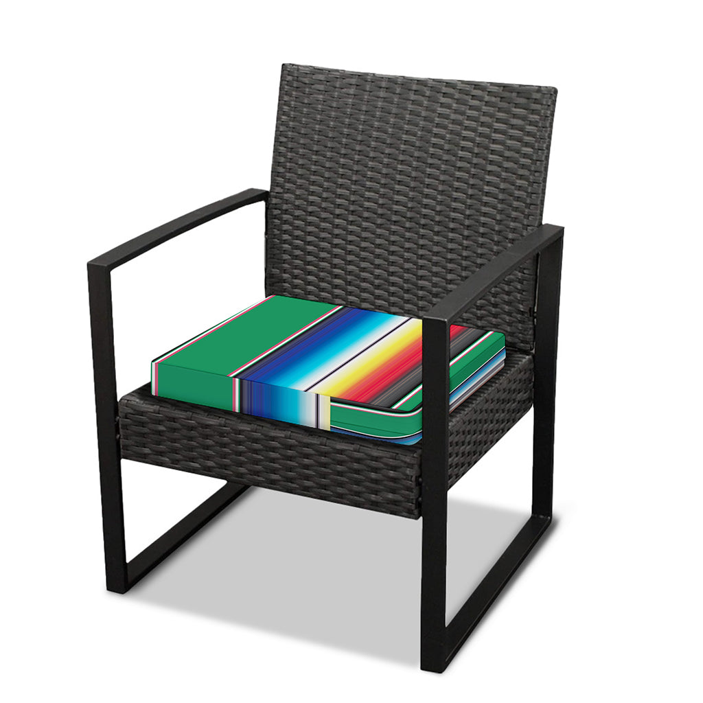 Mexican Striped Blanket Pattern Print Outdoor Seat Cushion Cover