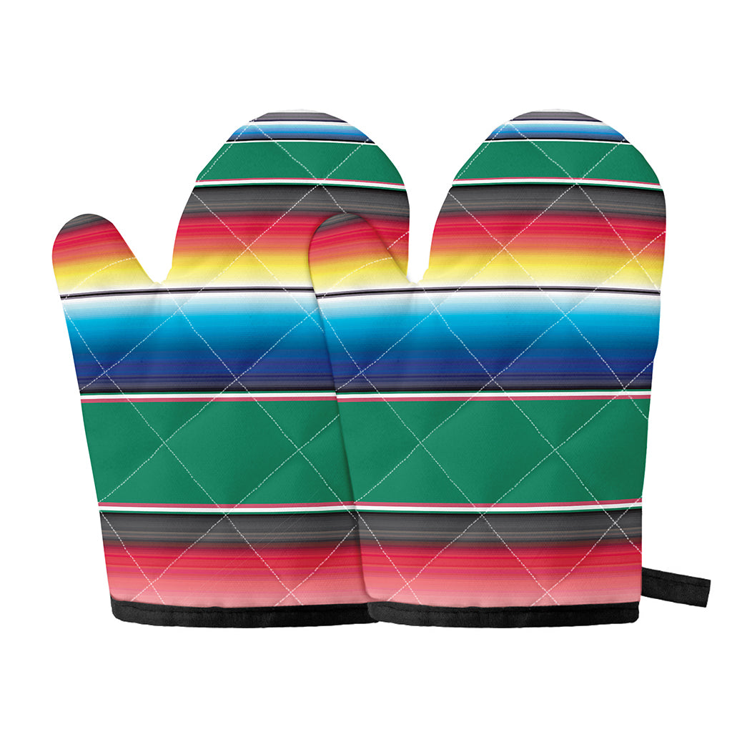 Mexican Striped Blanket Pattern Print Oven Mitts