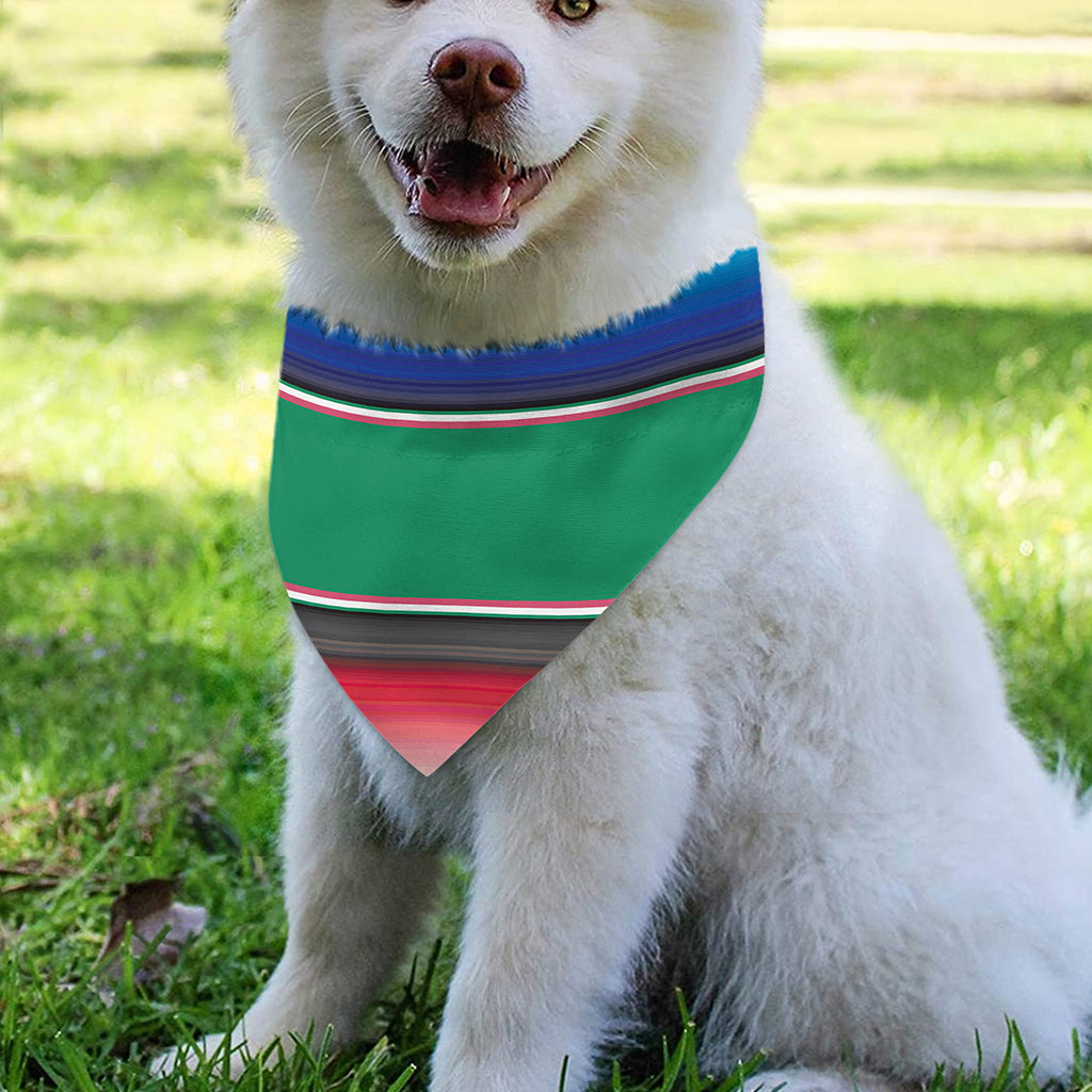 Mexican Striped Blanket Pattern Print Over The Collar Dog Bandana