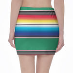 Mexican Striped Blanket Pattern Print Pencil Mini Skirt