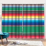 Mexican Striped Blanket Pattern Print Pencil Pleat Curtains