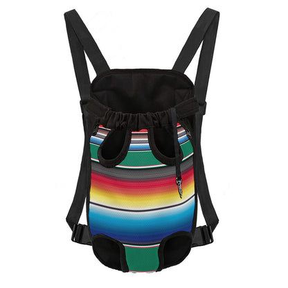 Mexican Striped Blanket Pattern Print Pet Carrier Backpack
