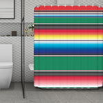 Mexican Striped Blanket Pattern Print Polyester Shower Curtain