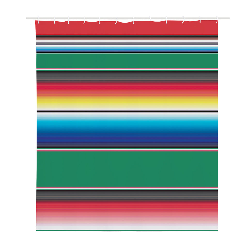 Mexican Striped Blanket Pattern Print Polyester Shower Curtain