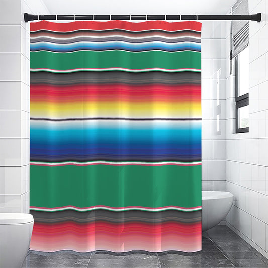 Mexican Striped Blanket Pattern Print Premium Shower Curtain