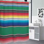 Mexican Striped Blanket Pattern Print Premium Shower Curtain
