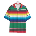 Mexican Striped Blanket Pattern Print Rayon Hawaiian Shirt