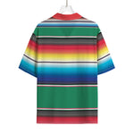 Mexican Striped Blanket Pattern Print Rayon Hawaiian Shirt