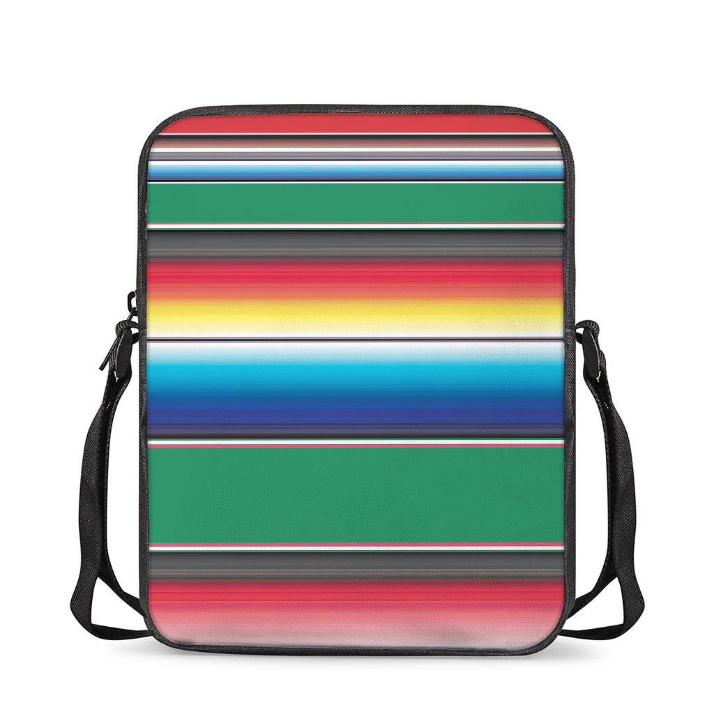 Mexican Striped Blanket Pattern Print Rectangular Crossbody Bag
