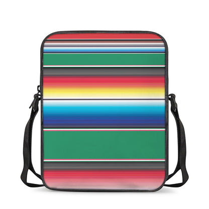 Mexican Striped Blanket Pattern Print Rectangular Crossbody Bag