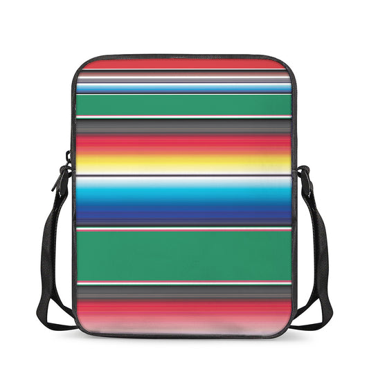Mexican Striped Blanket Pattern Print Rectangular Crossbody Bag