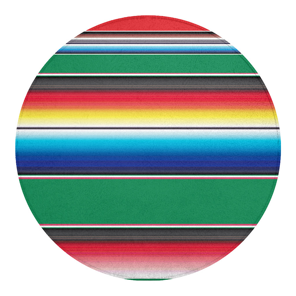 Mexican Striped Blanket Pattern Print Round Blanket