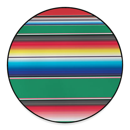 Mexican Striped Blanket Pattern Print Round Floor Mat