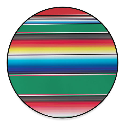 Mexican Striped Blanket Pattern Print Round Floor Mat