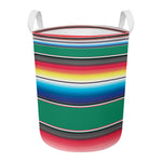Mexican Striped Blanket Pattern Print Round Laundry Basket