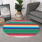 Mexican Striped Blanket Pattern Print Round Rug
