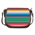 Mexican Striped Blanket Pattern Print Saddle Bag