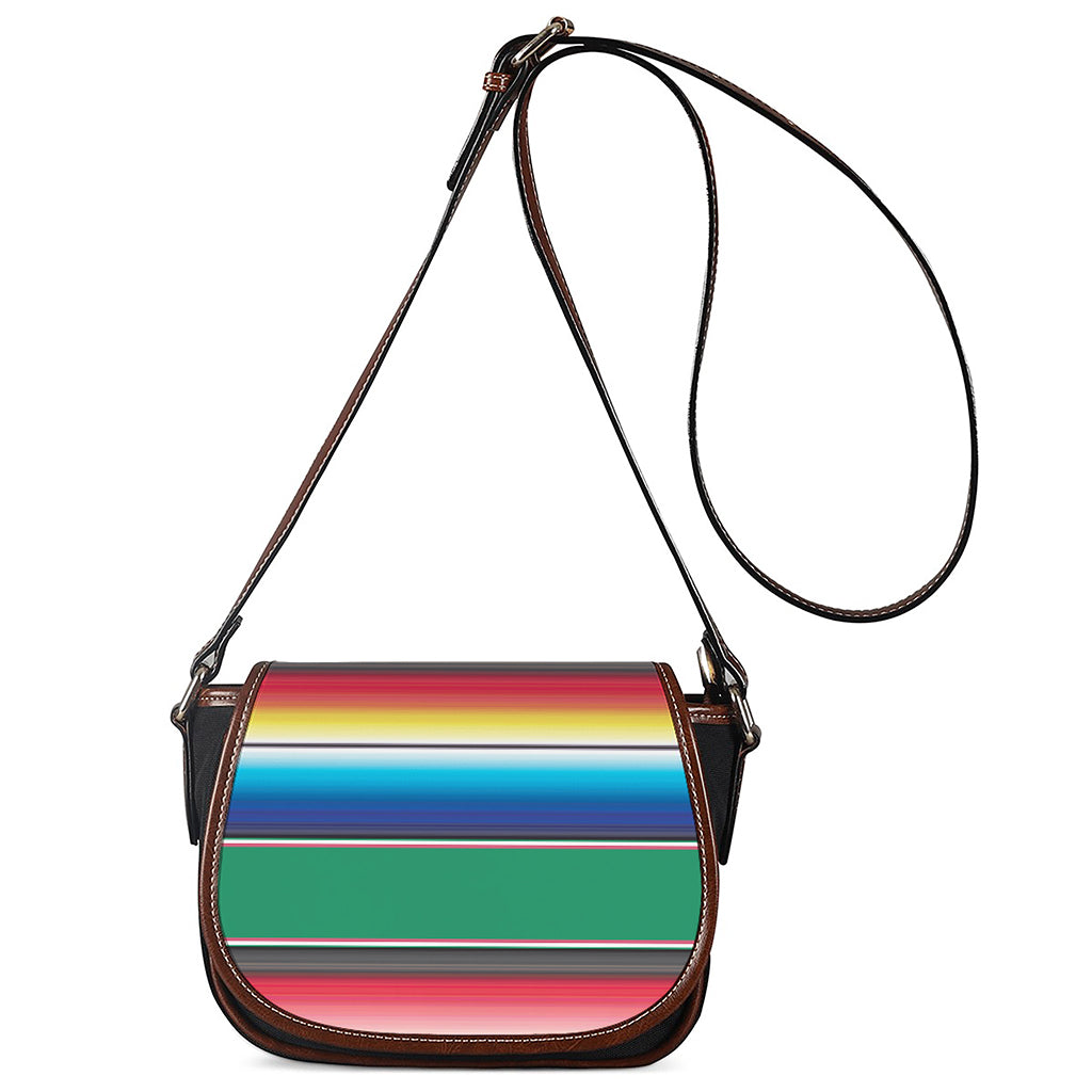 Mexican Striped Blanket Pattern Print Saddle Bag