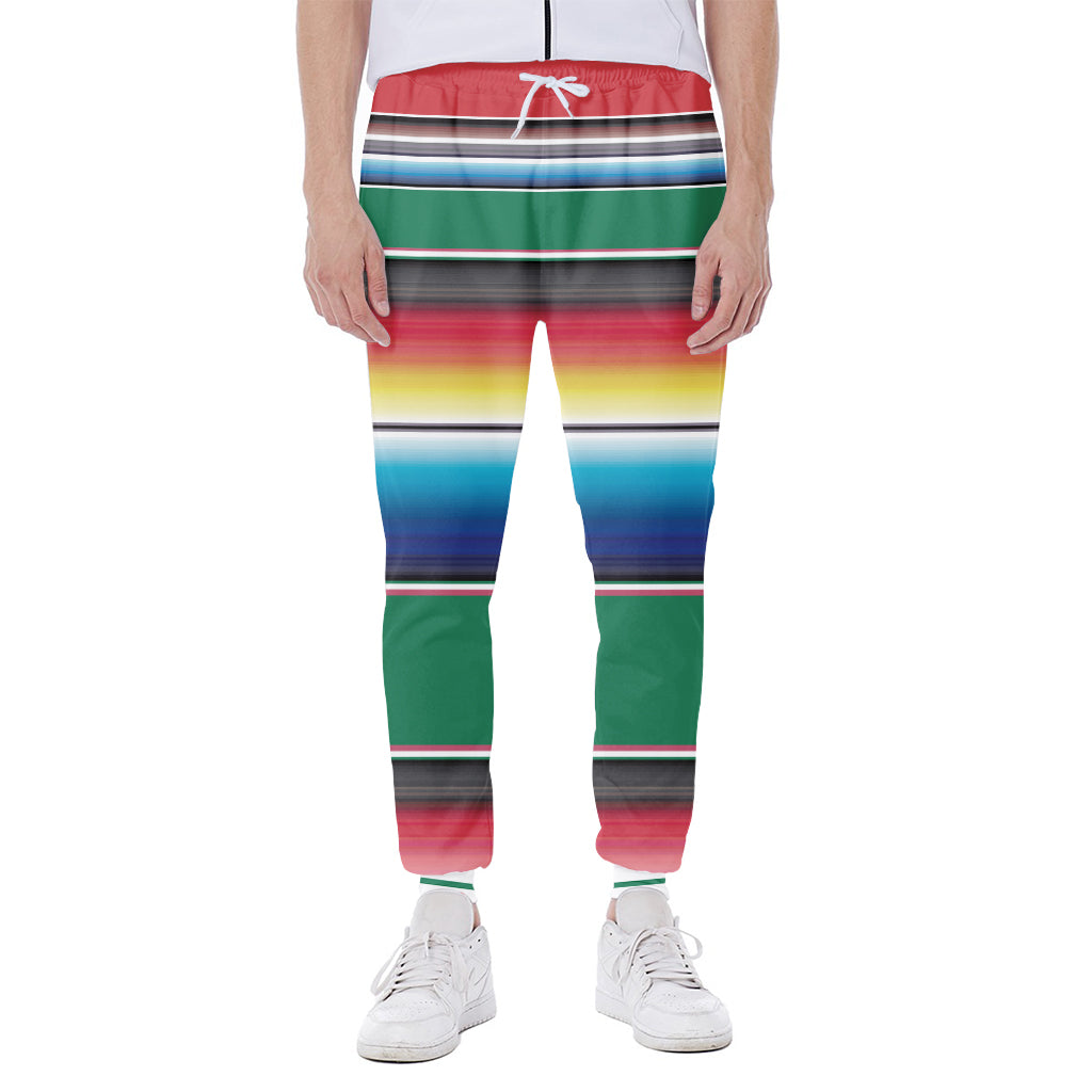 Mexican Striped Blanket Pattern Print Scuba Joggers