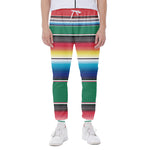 Mexican Striped Blanket Pattern Print Scuba Joggers