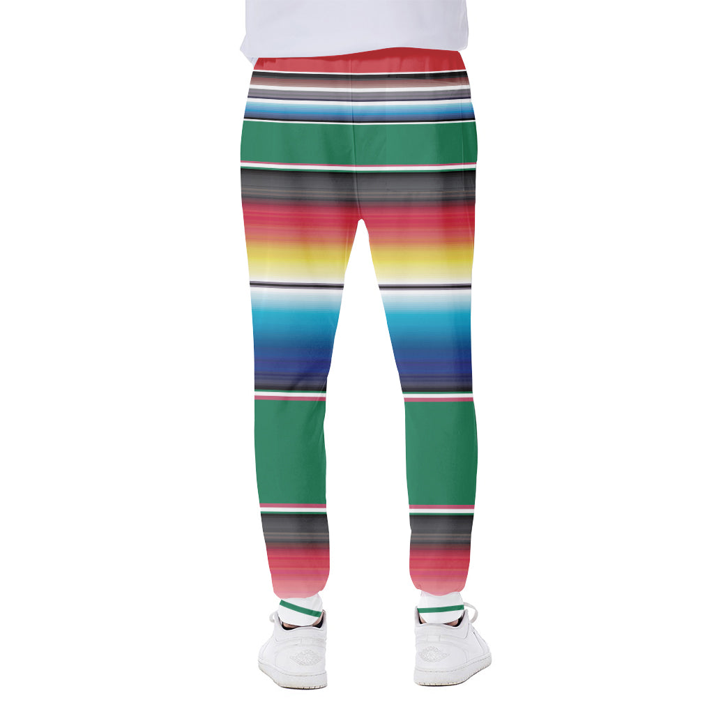 Mexican Striped Blanket Pattern Print Scuba Joggers