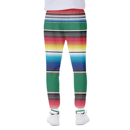 Mexican Striped Blanket Pattern Print Scuba Joggers