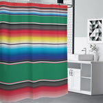 Mexican Striped Blanket Pattern Print Shower Curtain