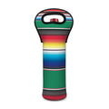 Mexican Striped Blanket Pattern Print Single Neoprene Wine Tote