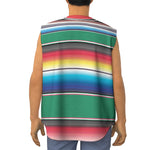 Mexican Striped Blanket Pattern Print Sleeveless Baseball Jersey