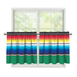 Mexican Striped Blanket Pattern Print Tier Curtains