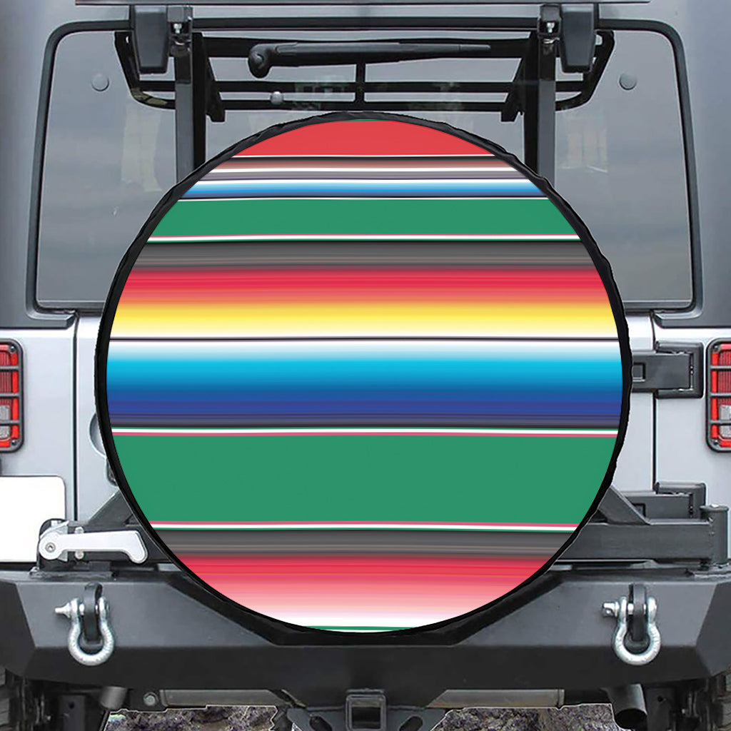 Mexican Striped Blanket Pattern Print Tire Cover