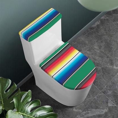 Mexican Striped Blanket Pattern Print Toilet Lid And Tank Cover Set