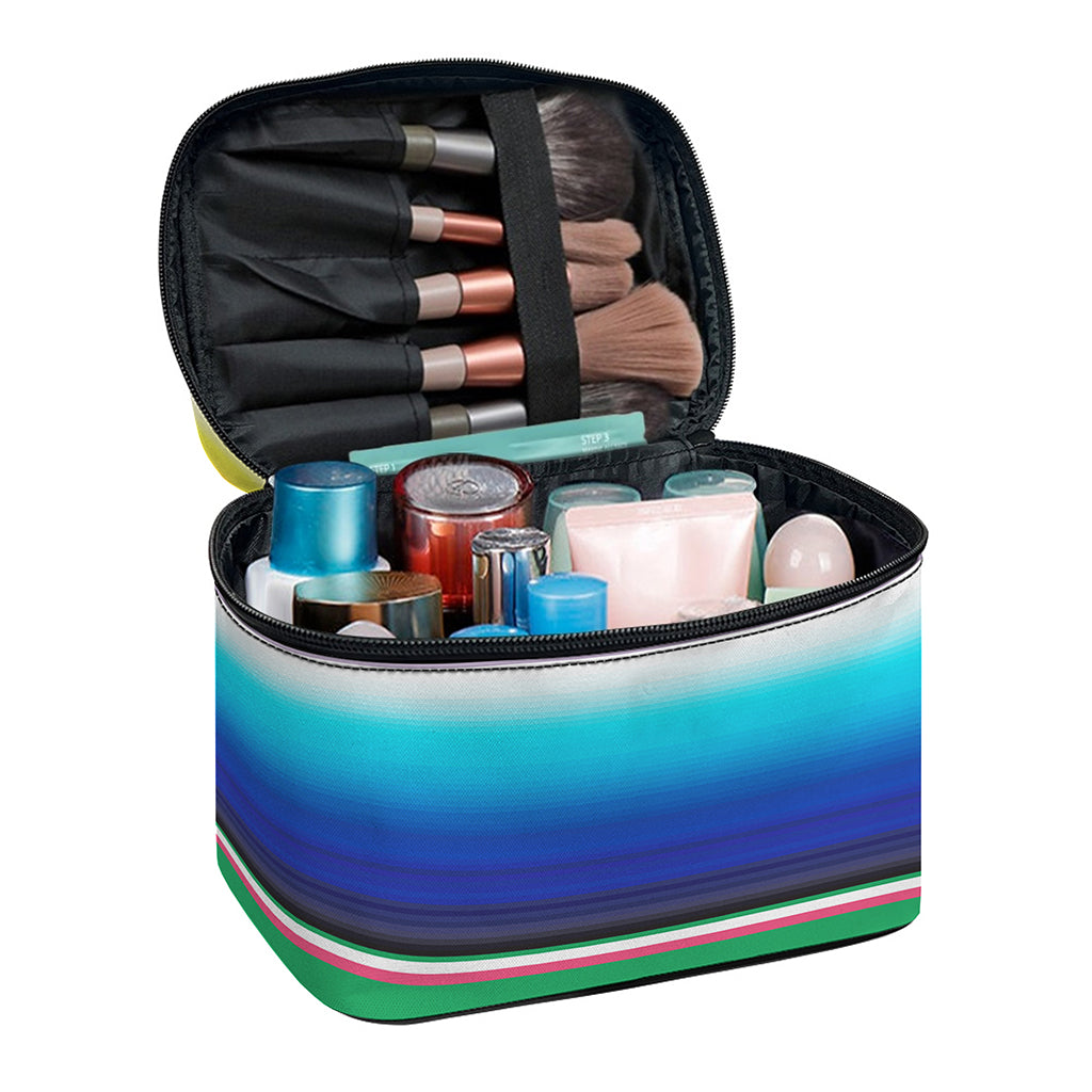 Mexican Striped Blanket Pattern Print Travel Makeup Bag