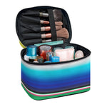 Mexican Striped Blanket Pattern Print Travel Makeup Bag
