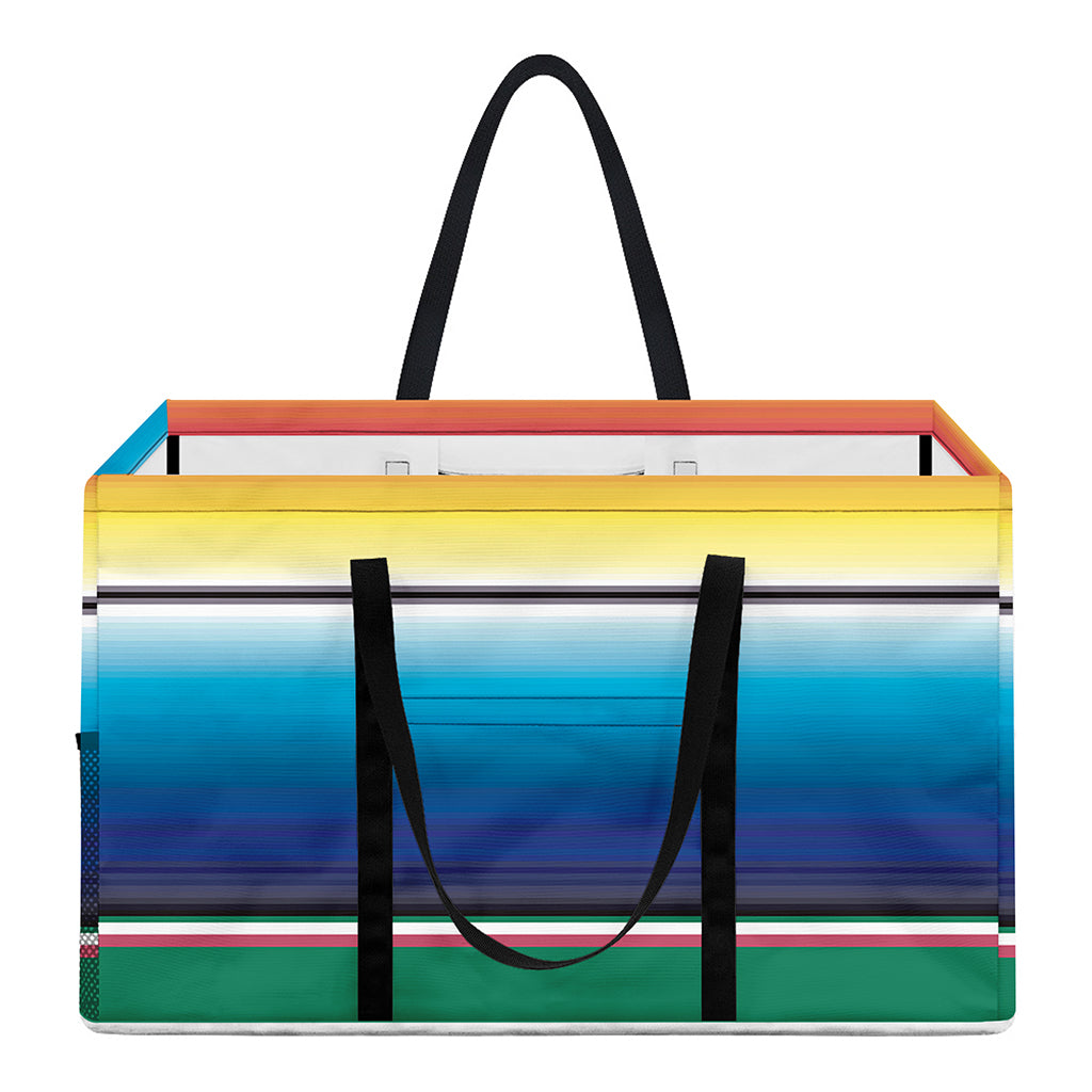 Mexican Striped Blanket Pattern Print Utility Tote Bag
