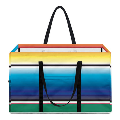 Mexican Striped Blanket Pattern Print Utility Tote Bag