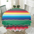 Mexican Striped Blanket Pattern Print Waterproof Round Tablecloth