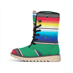Mexican Striped Blanket Pattern Print Winter Boots