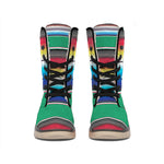 Mexican Striped Blanket Pattern Print Winter Boots