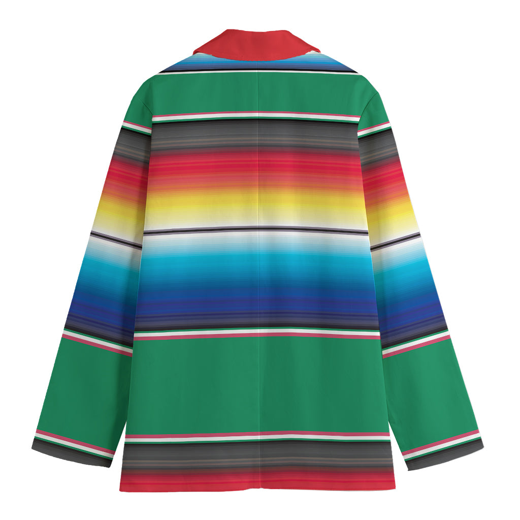 Mexican Striped Blanket Pattern Print Women's Blazer